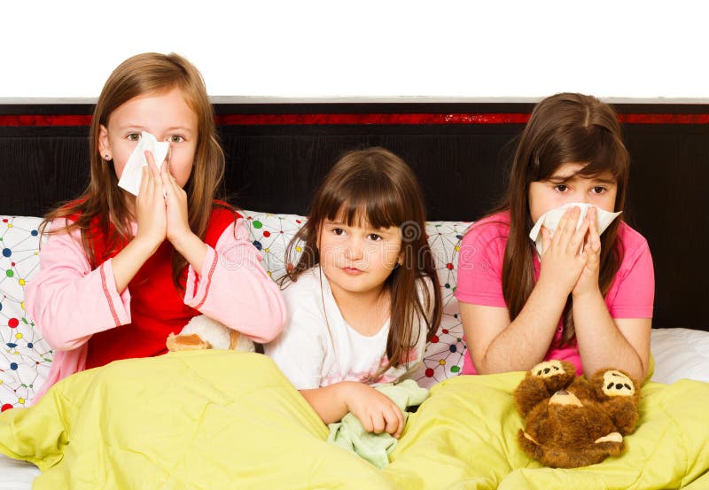 L'influenza dei bambini in età prescolare fotografie stock L'influenza dei bambini in età prescolare fotografie stock