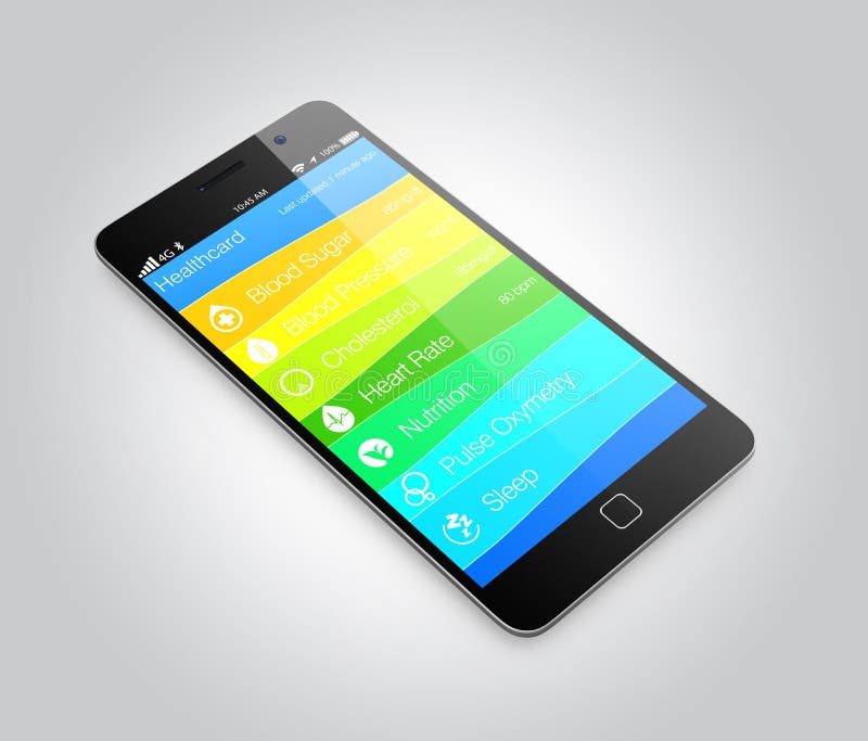 L'information APP de santé et de forme physique pour le téléphone intelligent illustration de vecteur L'information APP de santé et de forme physique pour le téléphone intelligent illustration de vecteur