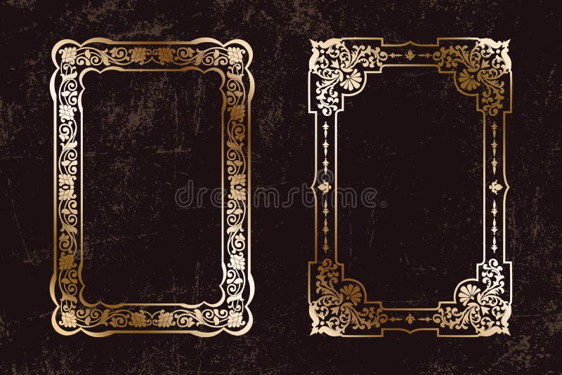 L'insieme floreale dei telai, modello dell'annata di vettore per le copertine di libro progetta, vecchie pagine, i confini della illustrazione di stock L'insieme floreale dei telai, modello dell'annata di vettore per le copertine di libro progetta, vecchie pagine, i confini della illustrazione di stock