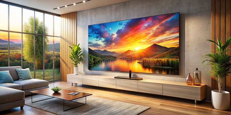 L'intrattenimento è un'esperienza straordinaria di un televisore a schermo piatto moderno in un design minimalista. Scoprite le ultime novità nell'home entertainment con questo spettacolare televisore a schermo piatto. Questo ampio display, perfettamente integrato in un salotto minimalista, offre un'esperienza visiva senza precedenti. Il design minimalista e l'installazione a parete creano un'estetica contemporanea pulita. La qualità delle immagini a ultrasuoni di questa televisione intelligente ideale per un home cinema