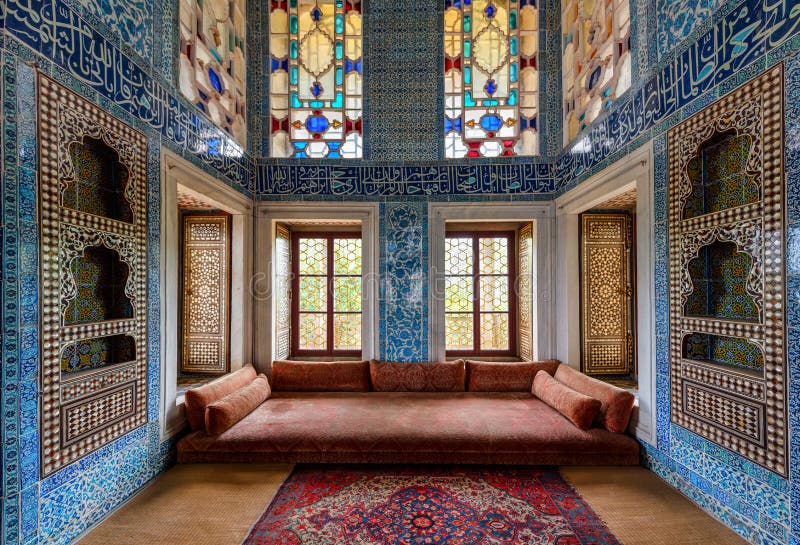 L'intérieur de palais de Topkapi, mosaïque a couvert de tuiles des murs, Istanbul Turquie