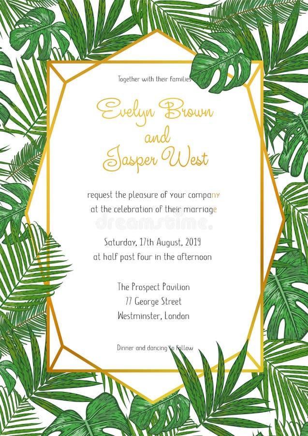 Calibre De Carte D'invitation D'événement De Mariage Jungle Tropicale  Exotique R Illustration de Vecteur - Illustration du invitation, nature:  115873284