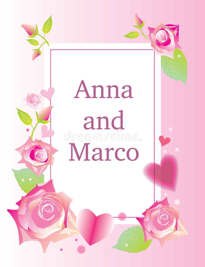 L'invitation florale de mariage élégante invitent la conception de vecteur de carte : rose de fleur de jardin illustration stock L'invitation florale de mariage élégante invitent la conception de vecteur de carte : rose de fleur de jardin illustration stock