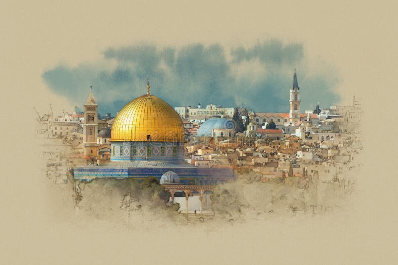 L'Israël, le dôme de la roche à Jérusalem