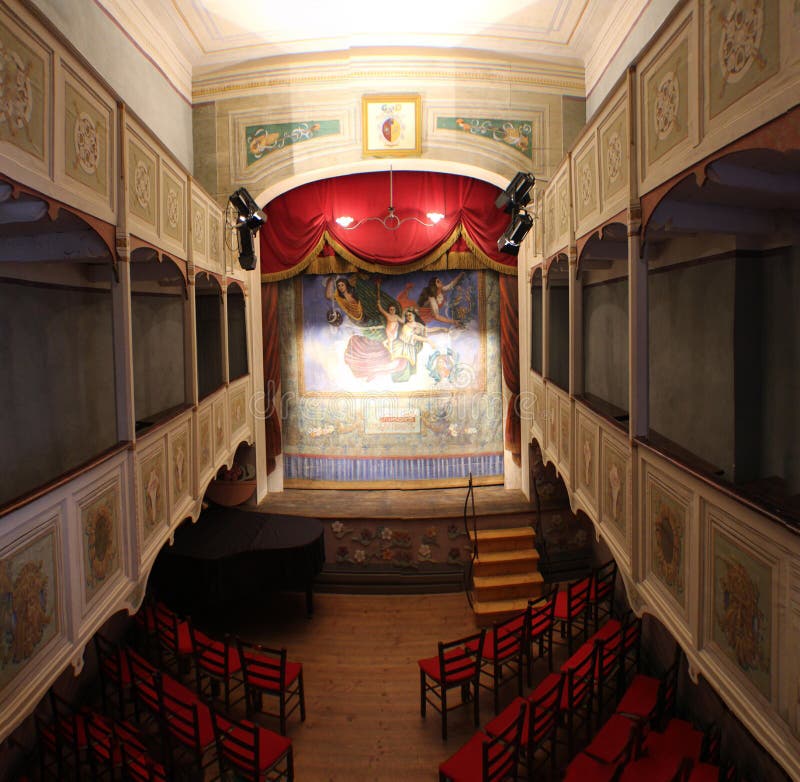 Italy - Tuscany - Vetriano Featured in the Guinness Book of Records in 1997 as the smallest historic public theatre in the world, the Vetriano Theatre measures just 71 square metres, but includes everything one would expect of a full-size playhouse. Built in 1890, it has a trapezoidal plan and two orders of balconies. In the 1980s, structural instability forced it to close, but thanks to the pro-active input of FAI`s Lucca Delegation, the theatre was purchased by the Trust, which has restored it and made it once again an appropriate venue for plays and other forms of art. It currently plays host to events in partnership with the Academy of the TEATRO ALLA SCALA. Italy - Tuscany - Vetriano Featured in the Guinness Book of Records in 1997 as the smallest historic public theatre in the world, the Vetriano Theatre measures just 71 square metres, but includes everything one would expect of a full-size playhouse. Built in 1890, it has a trapezoidal plan and two orders of balconies. In the 1980s, structural instability forced it to close, but thanks to the pro-active input of FAI`s Lucca Delegation, the theatre was purchased by the Trust, which has restored it and made it once again an appropriate venue for plays and other forms of art. It currently plays host to events in partnership with the Academy of the TEATRO ALLA SCALA