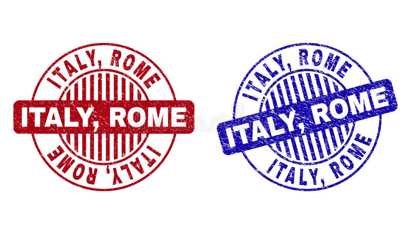 L'ITALIE grunge, ROME a rayé les joints ronds de timbre illustration libre de droits L'ITALIE grunge, ROME a rayé les joints ronds de timbre illustration libre de droits