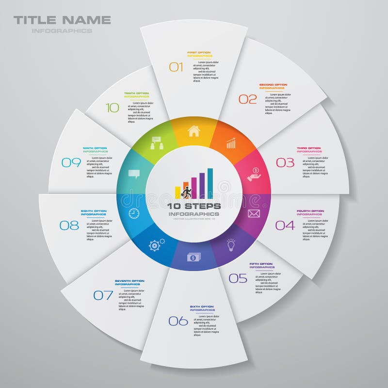 10 ?l?ments d'infographics de diagramme de cycle d'?tapes illustration stock 10 ?l?ments d'infographics de diagramme de cycle d'?tapes illustration stock