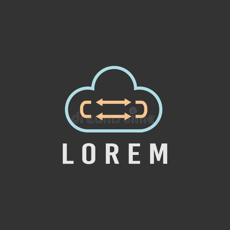 L?nea dise?o moderno del ejemplo del vector del logotipo del icono de la nube ilustración del vector L?nea dise?o moderno del ejemplo del vector del logotipo del icono de la nube ilustración del vector