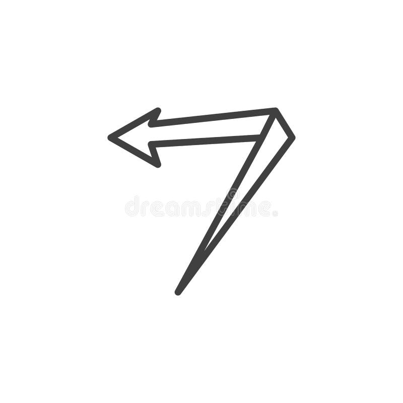 L? nea izquierda icono de la flecha del? ngulo stock de ilustración