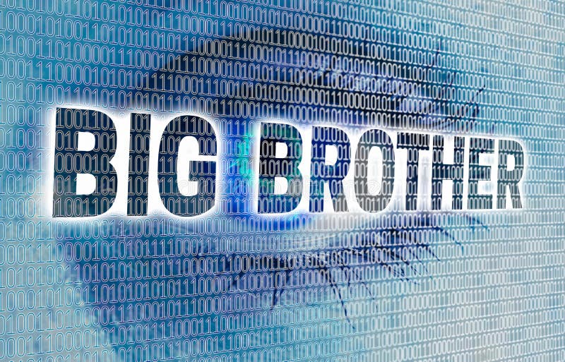 L'occhio di Big Brother con la matrice esamina il concetto dello spettatore