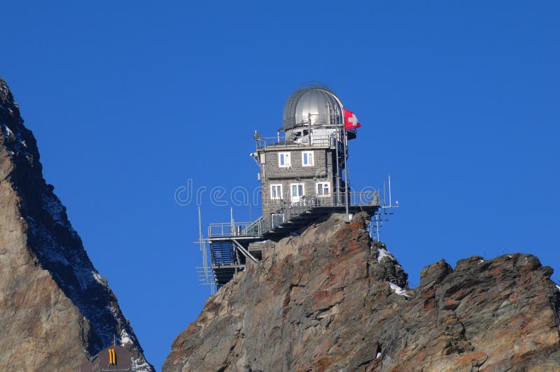 Tourist attraction: The Jungfraujoch observatory and weather station with a few to the Aletsch glacier near Grindelwald. Tourist attraction: The Jungfraujoch observatory and weather station with a few to the Aletsch glacier near Grindelwald