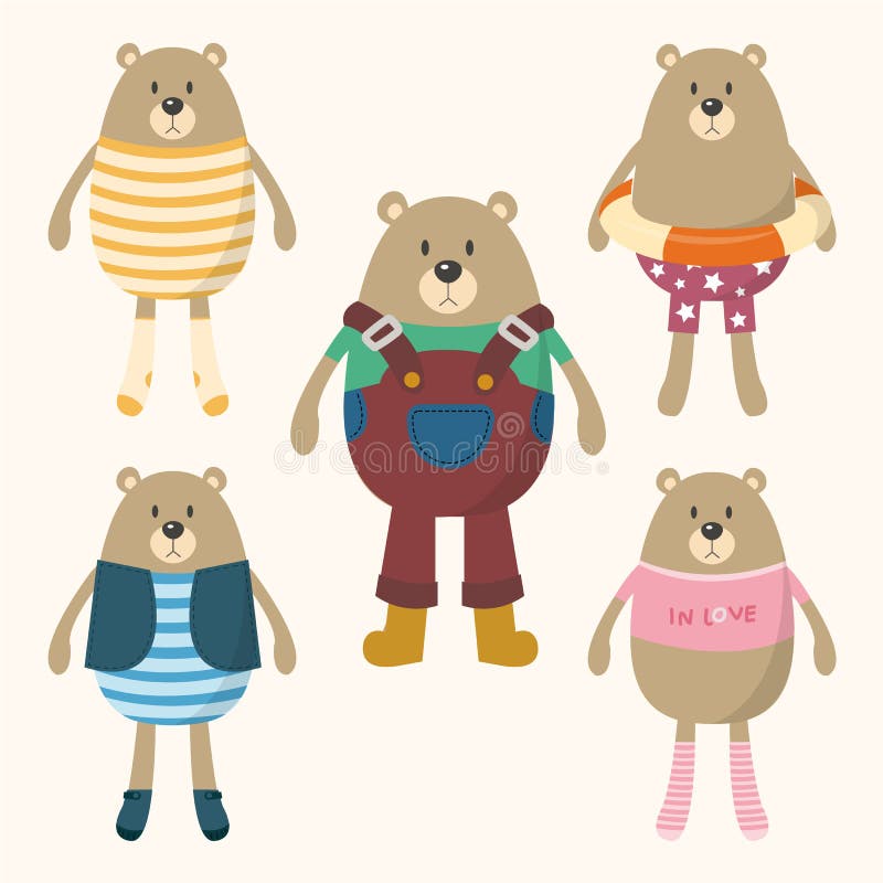 L'ours mignon s'habillent illustration libre de droits L'ours mignon s'habillent illustration libre de droits