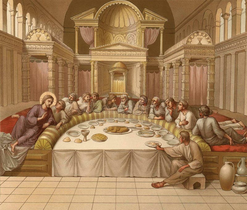 Quanti Erano Gli Apostoli Di Gesù L'ultima Cena Jesus Christ Con Gli Apostoli Illustrazione di Stock