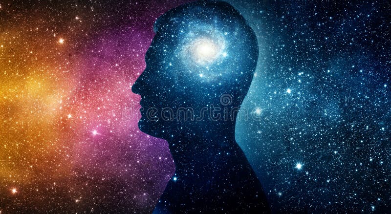 L'univers En Dedans Silhouette D'un Homme à L'intérieur De L'univers Th  Image stock - Image du planète, nature: 113581577