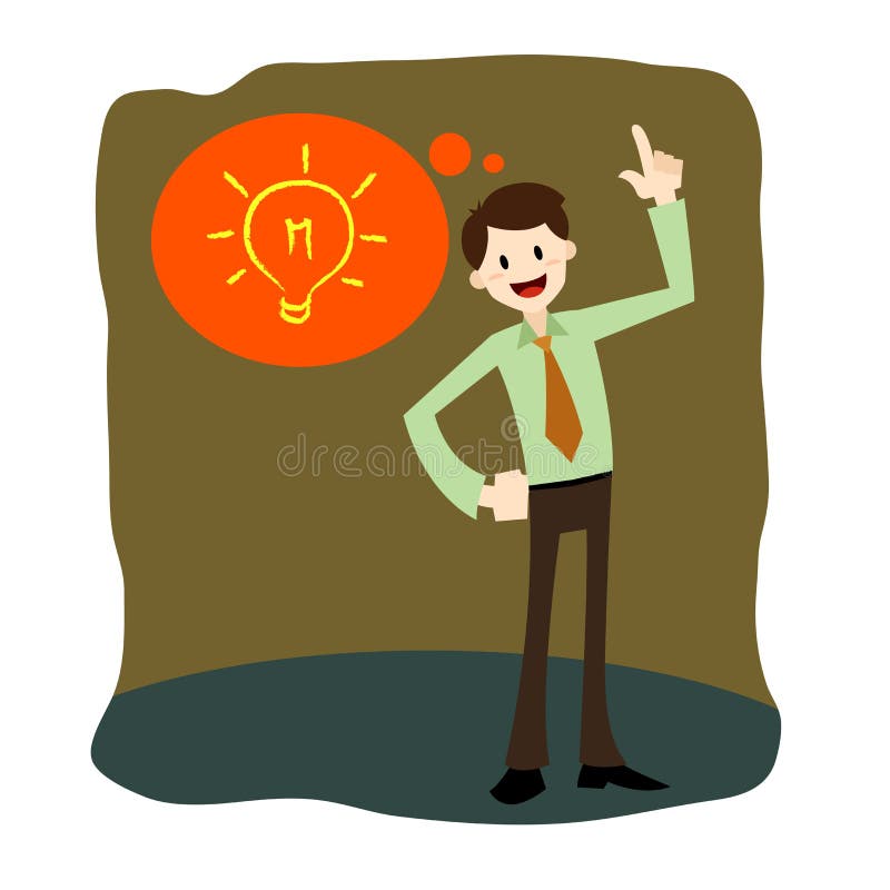 Un uomo d'affari ha un'idea illustrazione di stock
