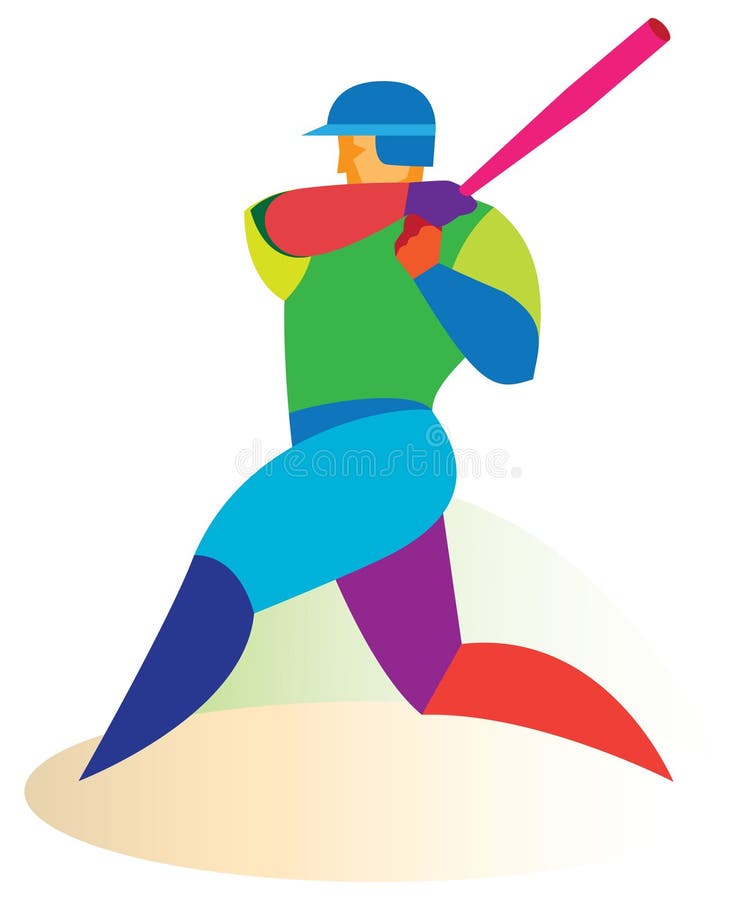 L'uomo forte è pastella di baseball illustrazione di stock L'uomo forte è pastella di baseball illustrazione di stock