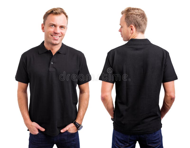 L'uomo nel nero abbottona la camicia immagini stock L'uomo nel nero abbottona la camicia immagini stock