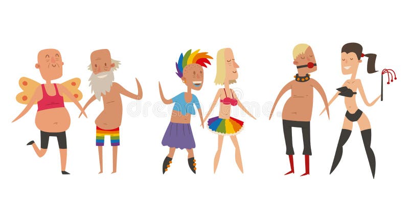 L'uomo omosessuale della lesbica e gay della gente del matrimonio, donna coppia la famiglia e colora i caratteri della comunità d