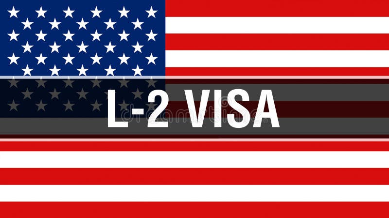 L-2 visto su un fondo della bandiera di U.S.A., rappresentazione 3D Bandiera degli Stati Uniti d'America che ondeggia nel vento B