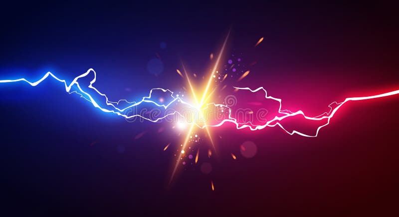 L'éclair électrique abrégé illustration de vecteur. Concept pour la confrontation ou la lutte de bataille
