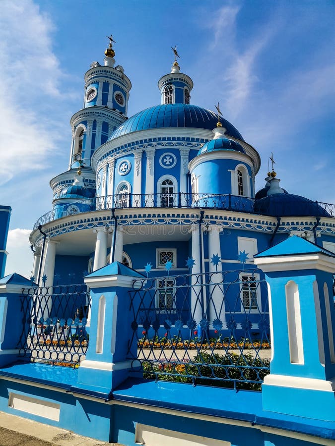 The Church of the Kazan Icon of the Mother of God. The Blue Church in Thelma. July. 2020. Irkutsk region. The Church of the Kazan Icon of the Mother of God. The Blue Church in Thelma. July. 2020. Irkutsk region.