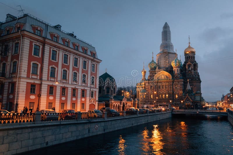 In Winter Saint Petersburg is the most beautiful city in Europe thanks to its historical and stunning architecture. The picture represents the The Church of the Savior on Spilled Blood. In Winter Saint Petersburg is the most beautiful city in Europe thanks to its historical and stunning architecture. The picture represents the The Church of the Savior on Spilled Blood.