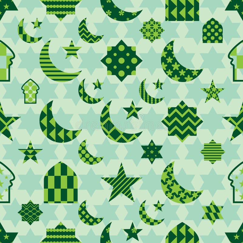 L'élément de Ramadan a coupé le modèle sans couture de symétrie en pastel verte illustration libre de droits L'élément de Ramadan a coupé le modèle sans couture de symétrie en pastel verte illustration libre de droits