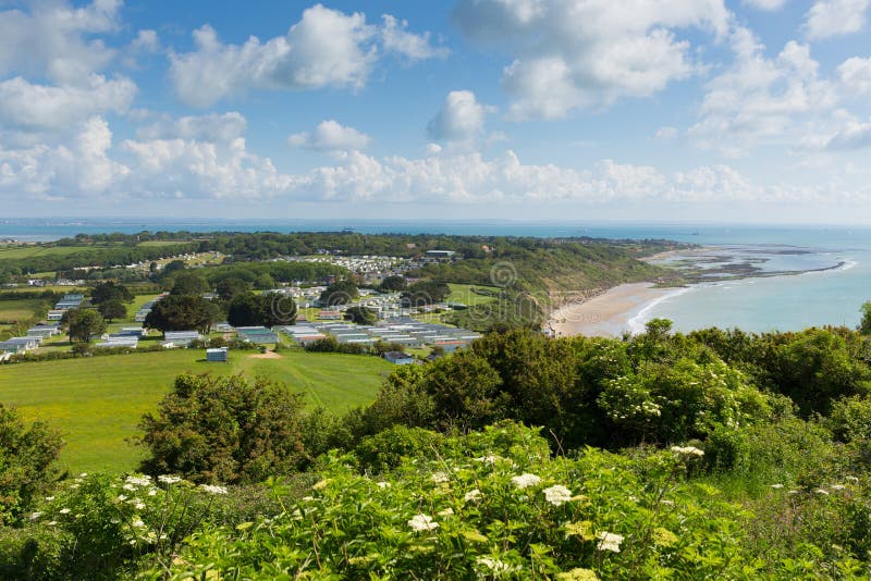 Vue de l'île de Wight sur Bembridge et Whitecliff Bay images libres de droits