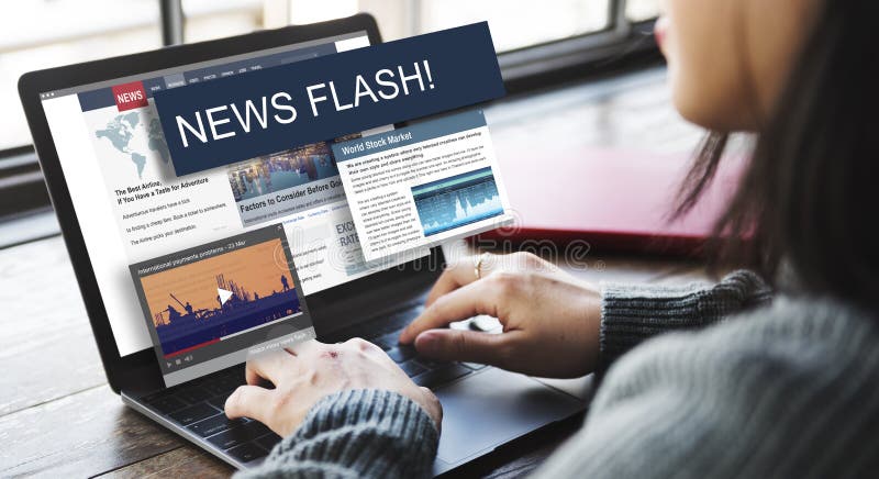 La actualización tiende concepto del flash de noticias del informe imágenes de archivo libres de regalías La actualización tiende concepto del flash de noticias del informe imágenes de archivo libres de regalías