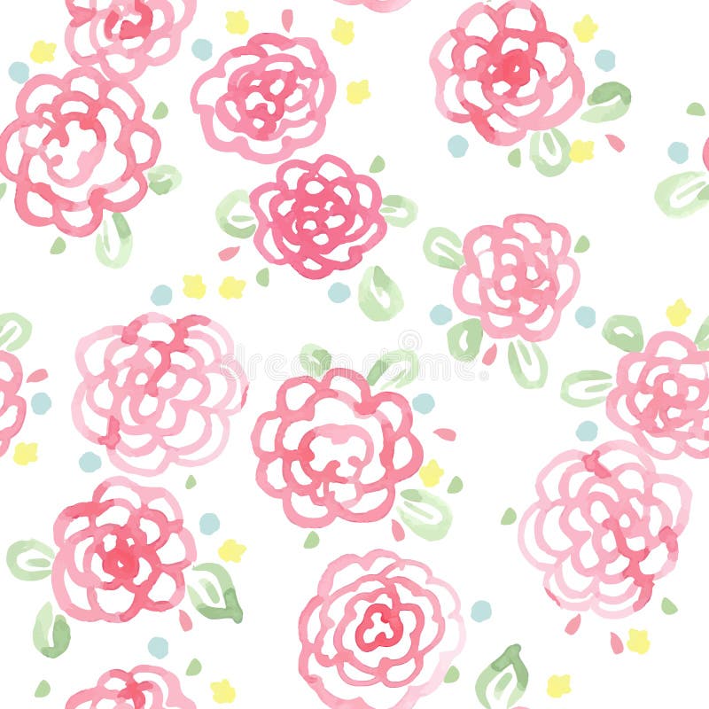 La acuarela linda florece el modelo inconsútil del vector stock de ilustración La acuarela linda florece el modelo inconsútil del vector stock de ilustración