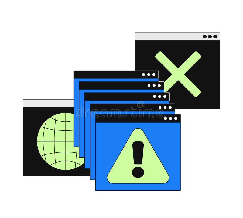 La alerta de error del sistema activa la ilustración de ui en 2D libre illustration