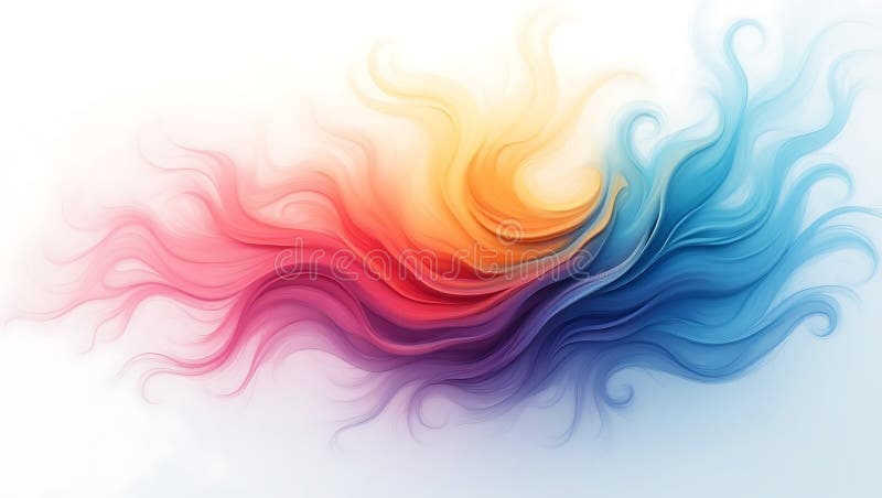La armonía del movimiento digital y la abstracción caleidoscópica en color vívido stock de ilustración