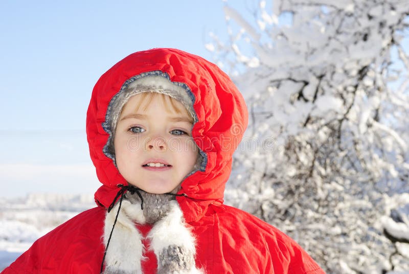 La bambina nella neve fotografia stock libera da diritti La bambina nella neve fotografia stock libera da diritti