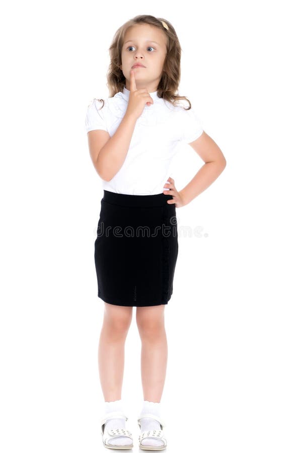 La bambina pensa fotografia stock