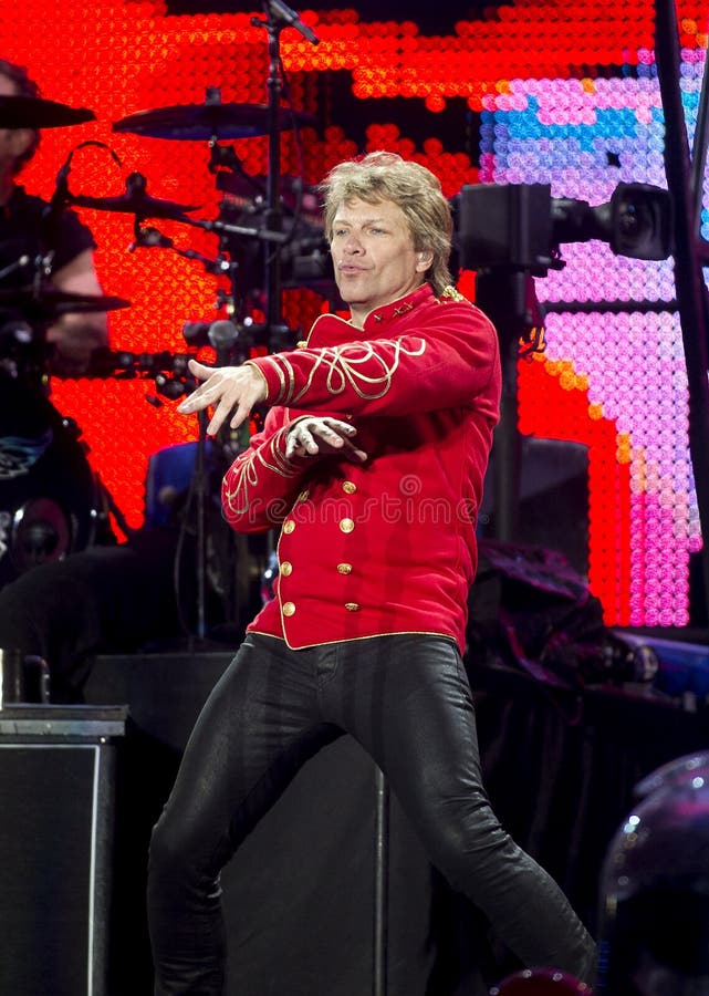 La bande Bon Jovi exécute un concert image libre de droits La bande Bon Jovi exécute un concert image libre de droits