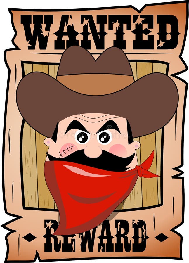 La bande dessinée a voulu l'affiche avec le bandit Face illustration libre de droits La bande dessinée a voulu l'affiche avec le bandit Face illustration libre de droits
