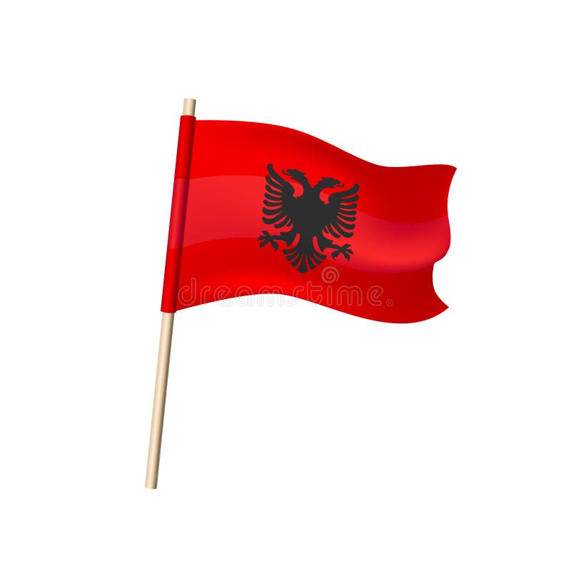 La Bandera De Albania Dos-dirigió El águila En Fondo Rojo Ilustración del  Vector - Ilustración de color, asta: 107823759