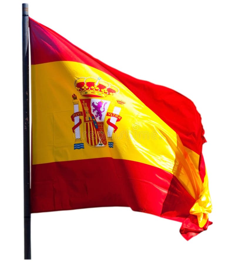 La bandera de España aisló sobre el fondo blanco imágenes de archivo libres de regalías La bandera de España aisló sobre el fondo blanco imágenes de archivo libres de regalías