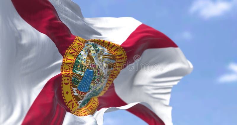 La Bandera De Estado De Florida Ondeando En El Viento Imagen de archivo -  Imagen de democracia, americano: 244491023