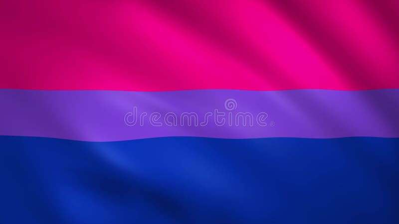 La bandera del orgullo bisexual se mueve en el viento