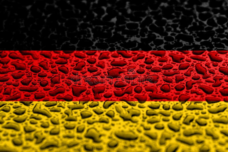 La bandera nacional de Alemania hizo de descensos del agua Concepto del pron?stico del fondo imágenes de archivo libres de regalías La bandera nacional de Alemania hizo de descensos del agua Concepto del pron?stico del fondo imágenes de archivo libres de regalías