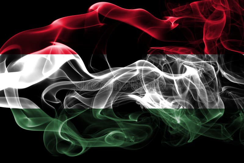 La bandera nacional de Hungría hizo del humo coloreado aislado en fondo negro Fondo sedoso abstracto de la onda fotos de archivo La bandera nacional de Hungría hizo del humo coloreado aislado en fondo negro Fondo sedoso abstracto de la onda fotos de archivo