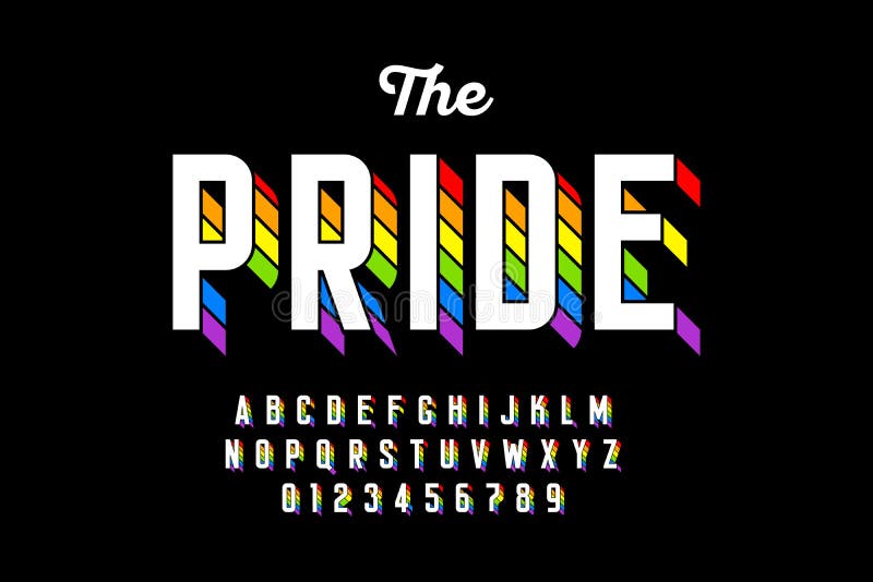 La bandiera dell'arcobaleno colora la fonte illustrazione di stock La bandiera dell'arcobaleno colora la fonte illustrazione di stock