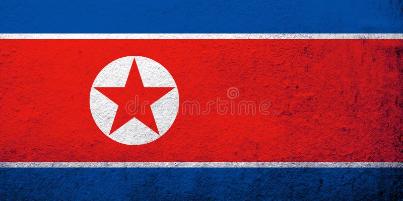 La bandiera nazionale della Corea del Nord di Repubblica Popolare Democratica di Corea Fondo di lerciume royalty illustrazione gratis La bandiera nazionale della Corea del Nord di Repubblica Popolare Democratica di Corea Fondo di lerciume royalty illustrazione gratis