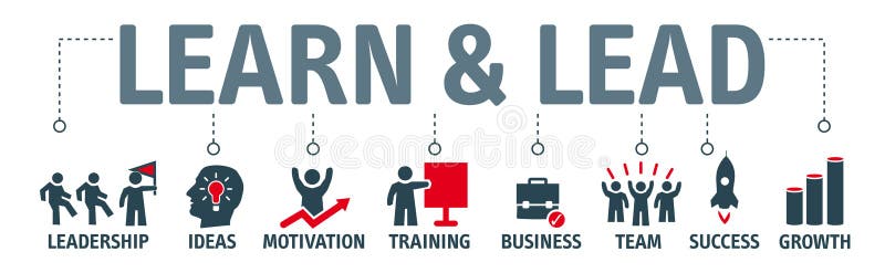 La bannière apprennent et mènent le concept illustration libre de droits La bannière apprennent et mènent le concept illustration libre de droits