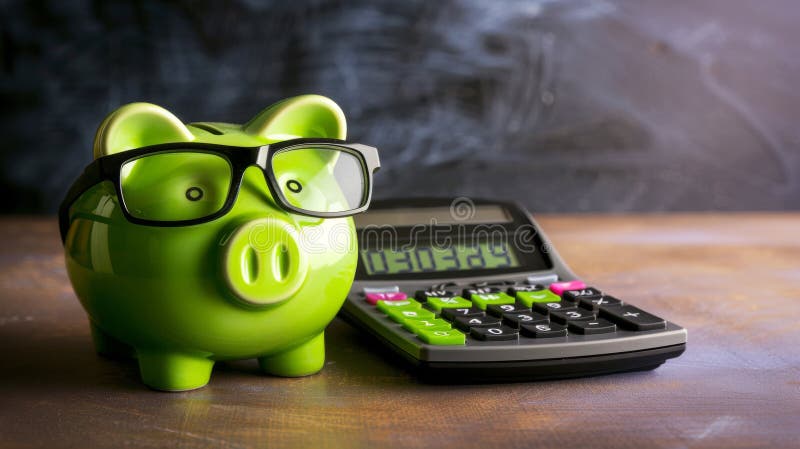 La banque Green Piggy. IA générée photographie stock