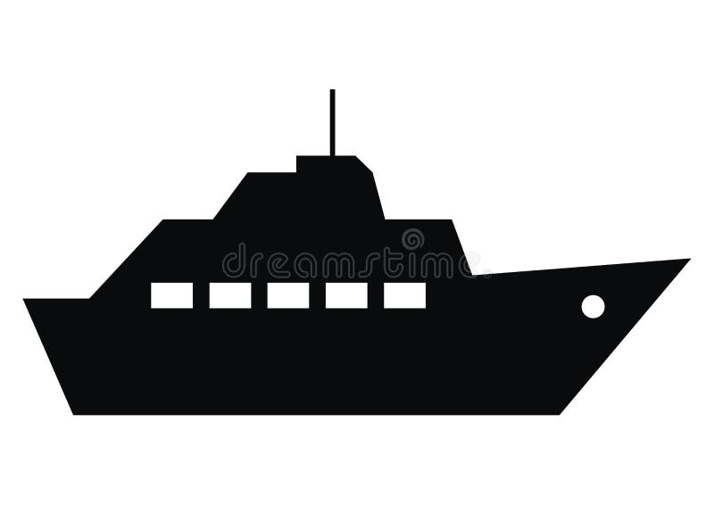 La barca scatta, siluetta nera della nave a vapore, icona di vettore royalty illustrazione gratis La barca scatta, siluetta nera della nave a vapore, icona di vettore royalty illustrazione gratis