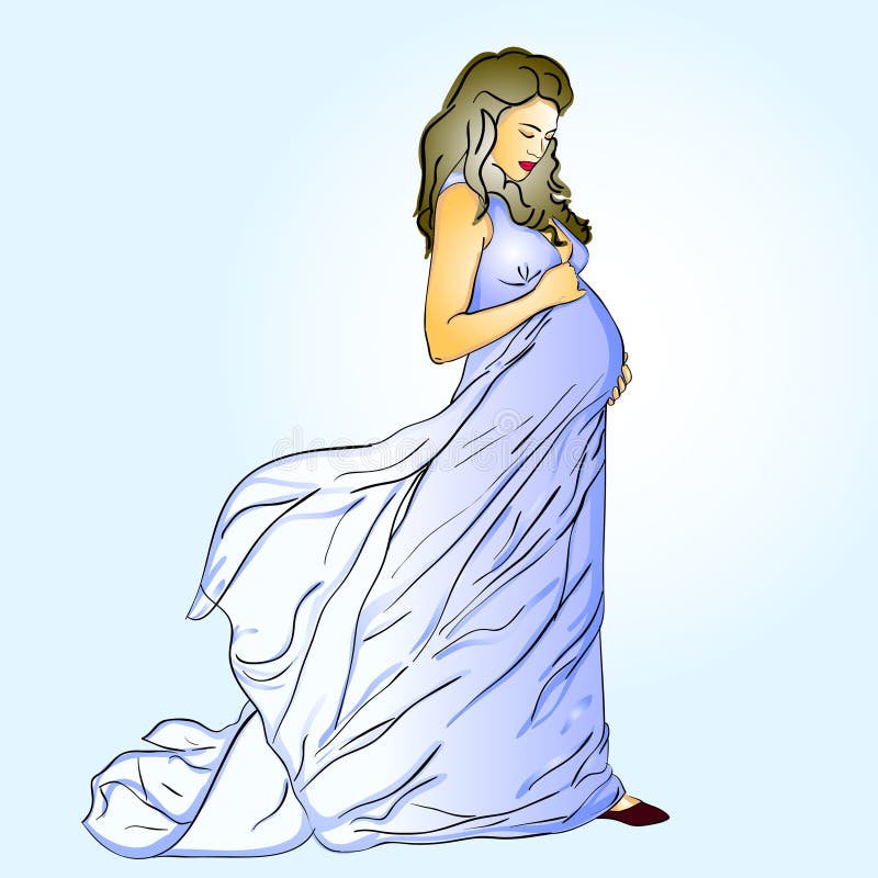 La bella donna incinta illustrazione di stock La bella donna incinta illustrazione di stock