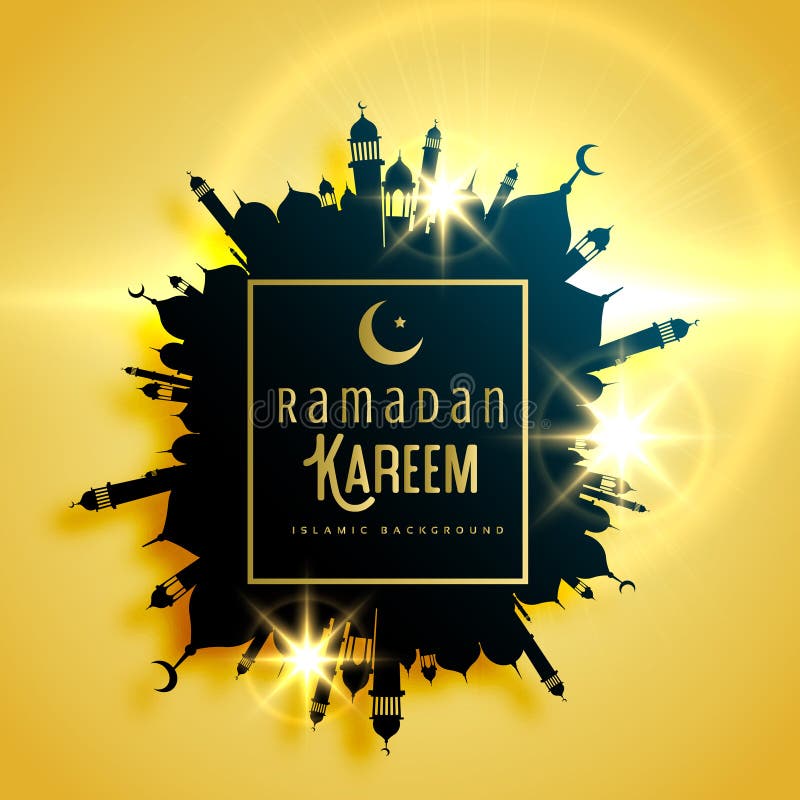 La bella progettazione della cartolina d'auguri del kareem del Ramadan con la struttura ha fatto i wi illustrazione di stock