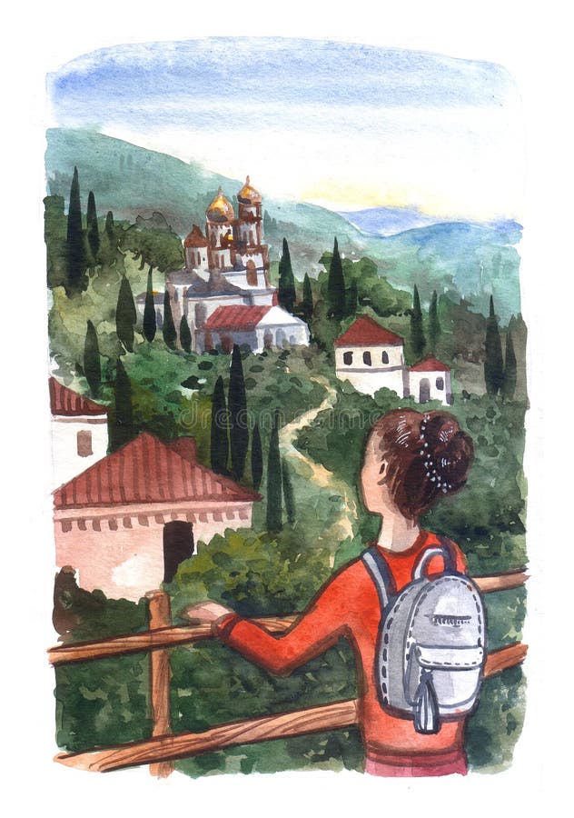 La bella ragazza disegnata a mano dell'illustrazione dell'acquerello guarda la a royalty illustrazione gratis La bella ragazza disegnata a mano dell'illustrazione dell'acquerello guarda la a royalty illustrazione gratis